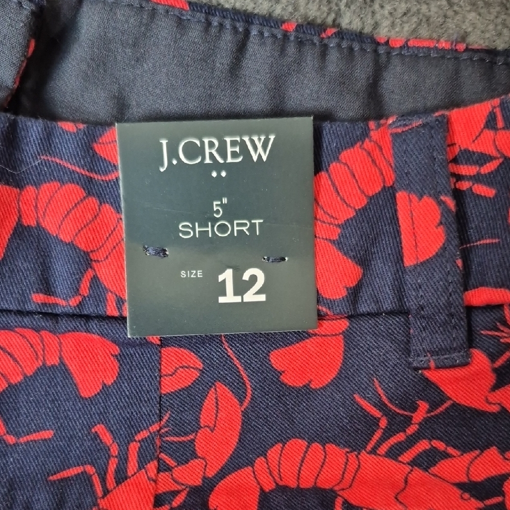 J. Crew 5 Inch Size 12 Lobster Print Women's Shorts, New With Tags - Picture 7 of 12